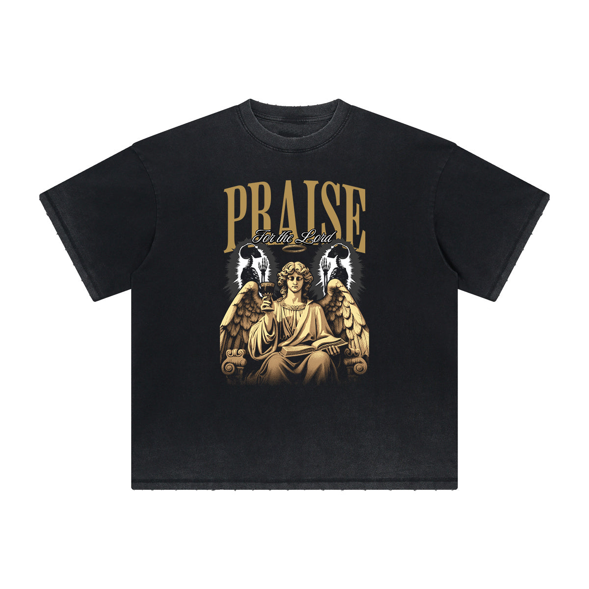 Thick Faded Fallen Angel Graphic T Shirt