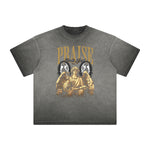 Vintage Frayed Fallen Angel Pattern Tee