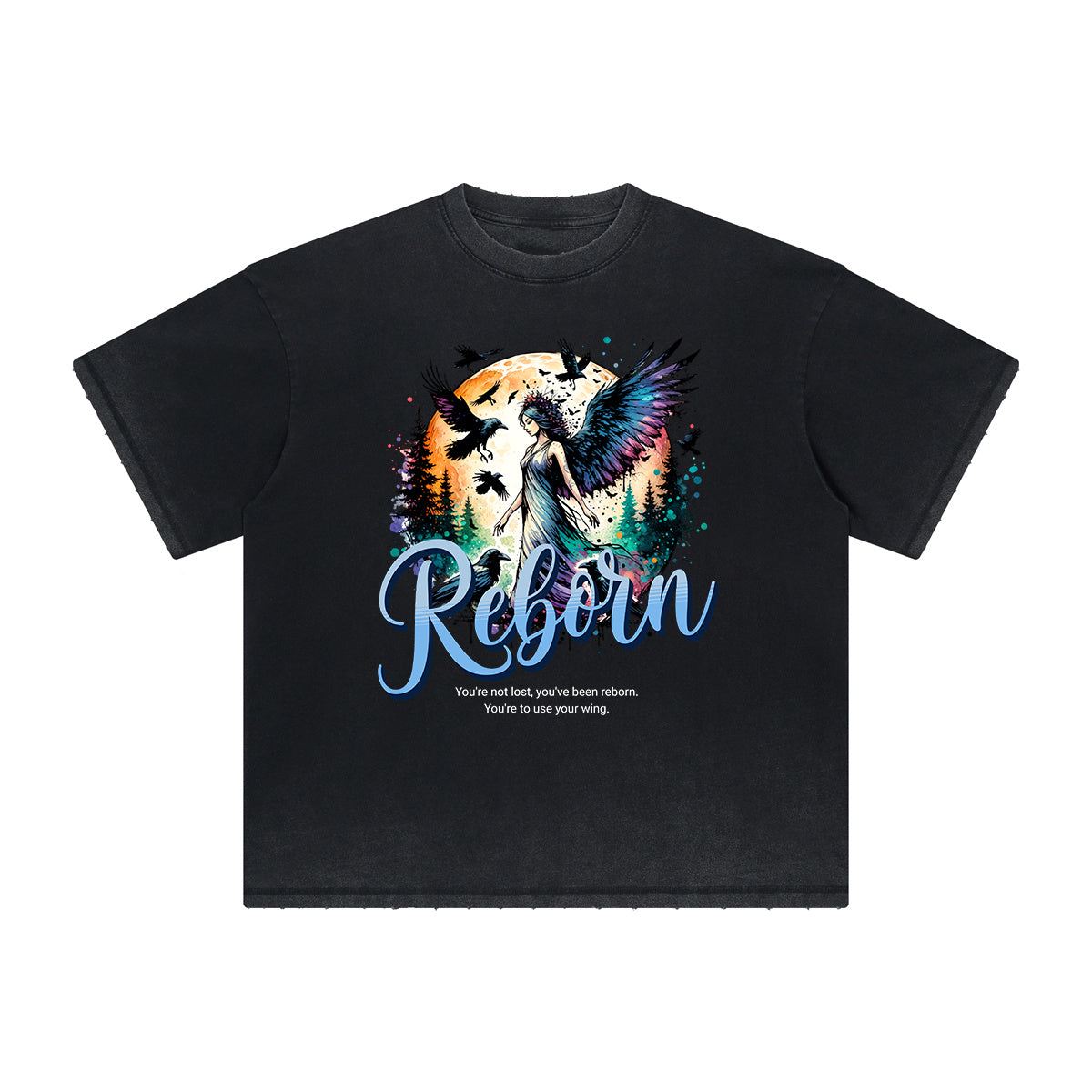 Thick Faded Fallen Angel Graphic T Shirt