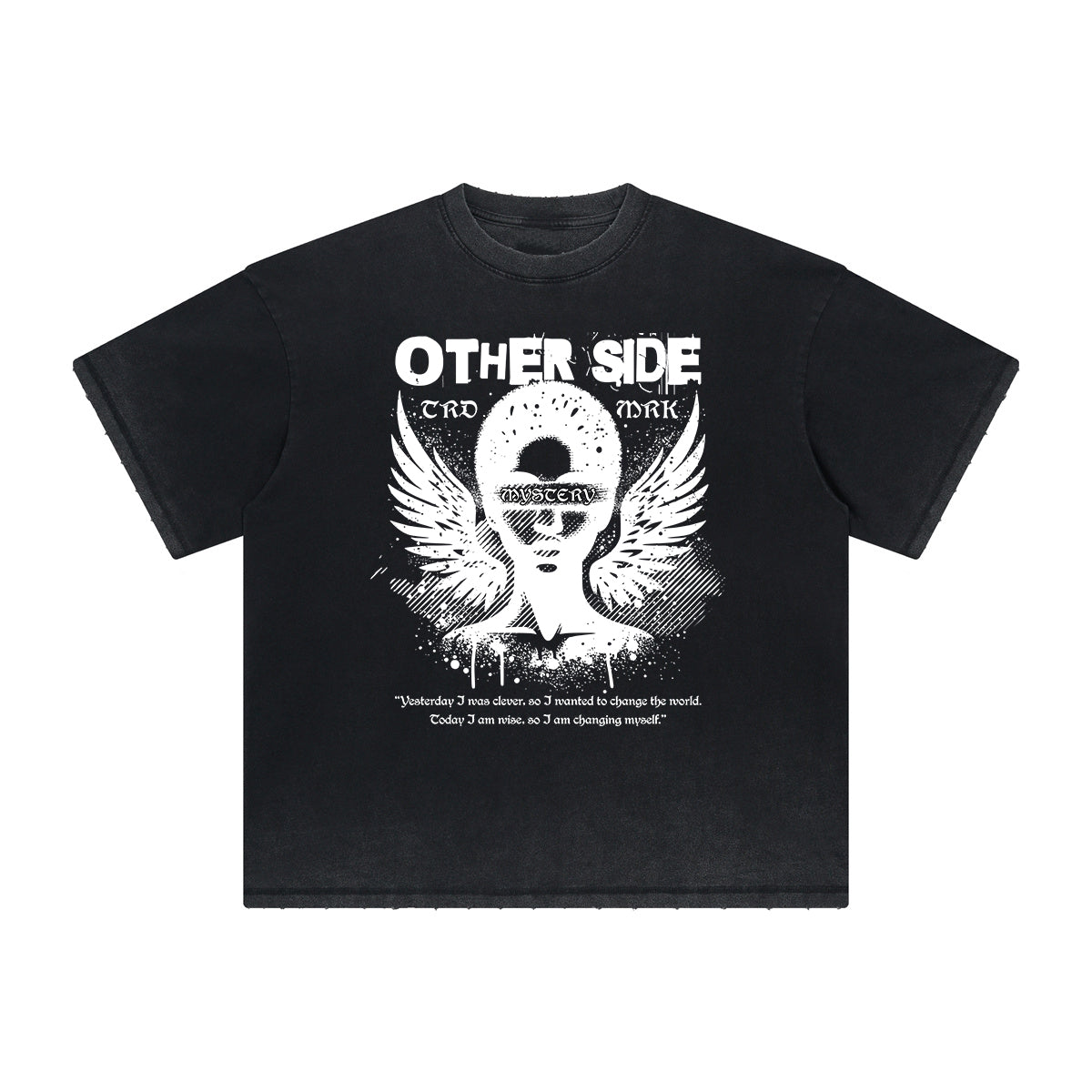 Thick Faded Fallen Angel Graphic T Shirt