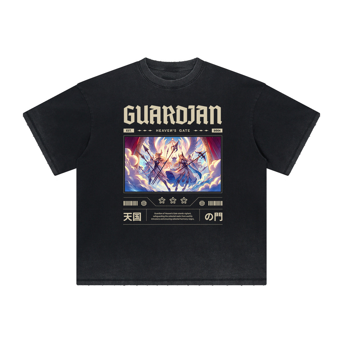 Thick Faded Fallen Angel Graphic T Shirt