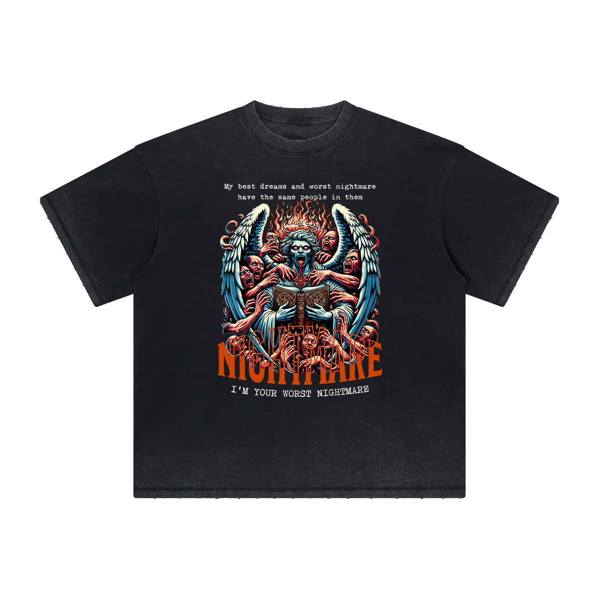 Thick Faded Fallen Angel Graphic T Shirt