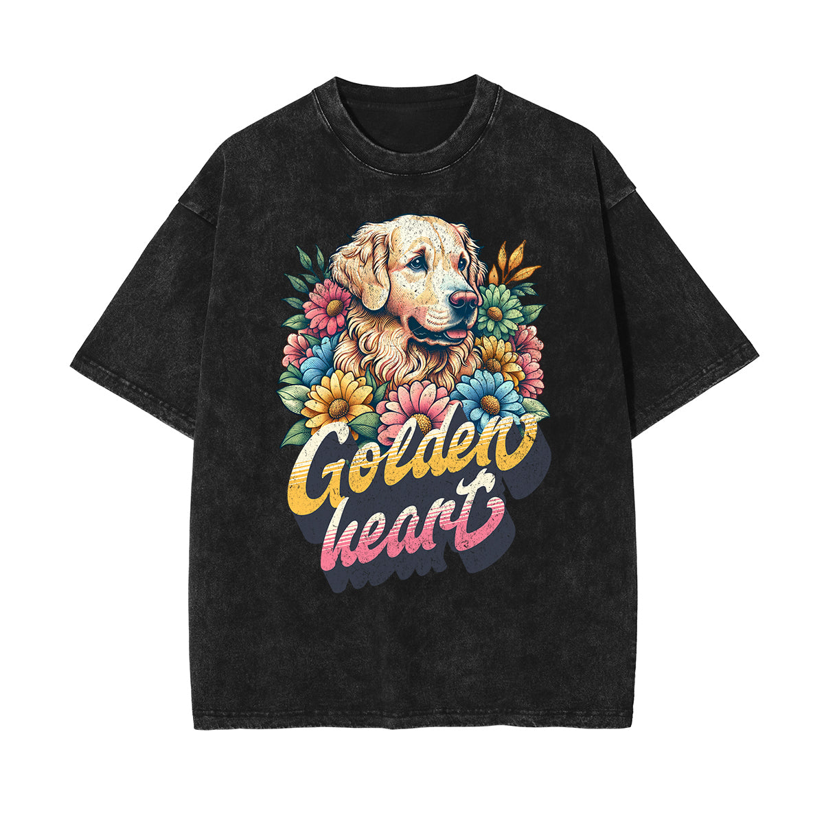 Camiseta de algodón con estampado floral lavado