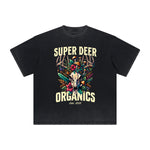 Camiseta vintage con estampado floral deshilachado