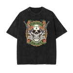 Camiseta de algodón con estampado floral lavado