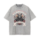 Stone Wash Floral Pattern T Shirt