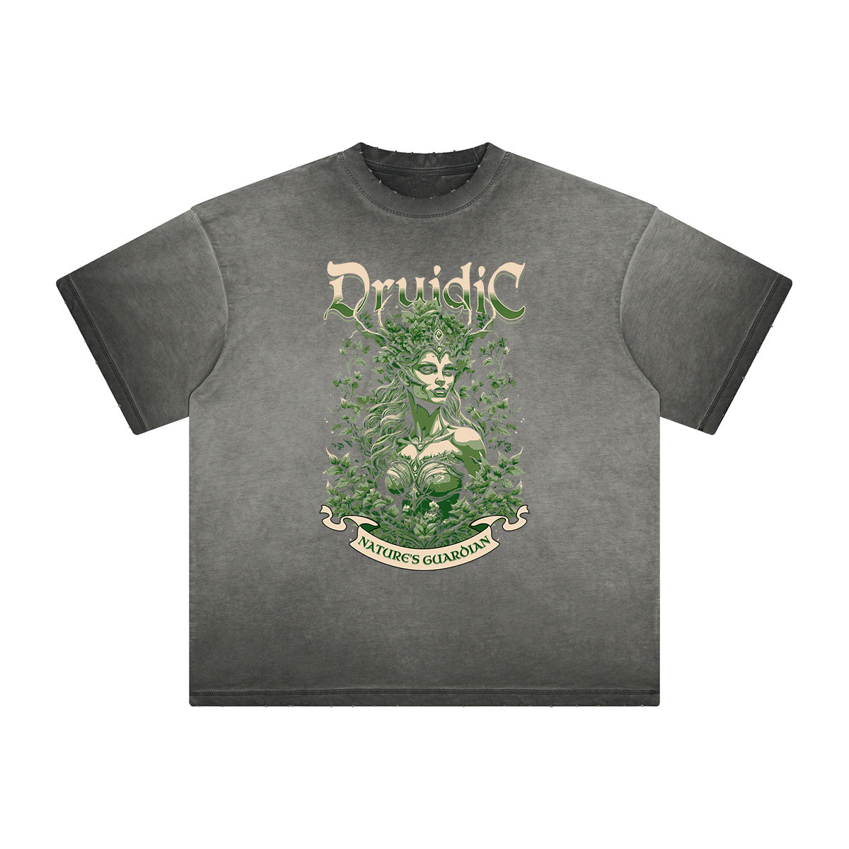 Camiseta gruesa con estampado floral descolorido