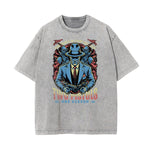 Washed Gangster Style Graphic Cotton Tee