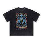 Thick Faded Gangster Style Graphic T Shirt