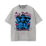 Washed Gangster Style Graphic Cotton Tee