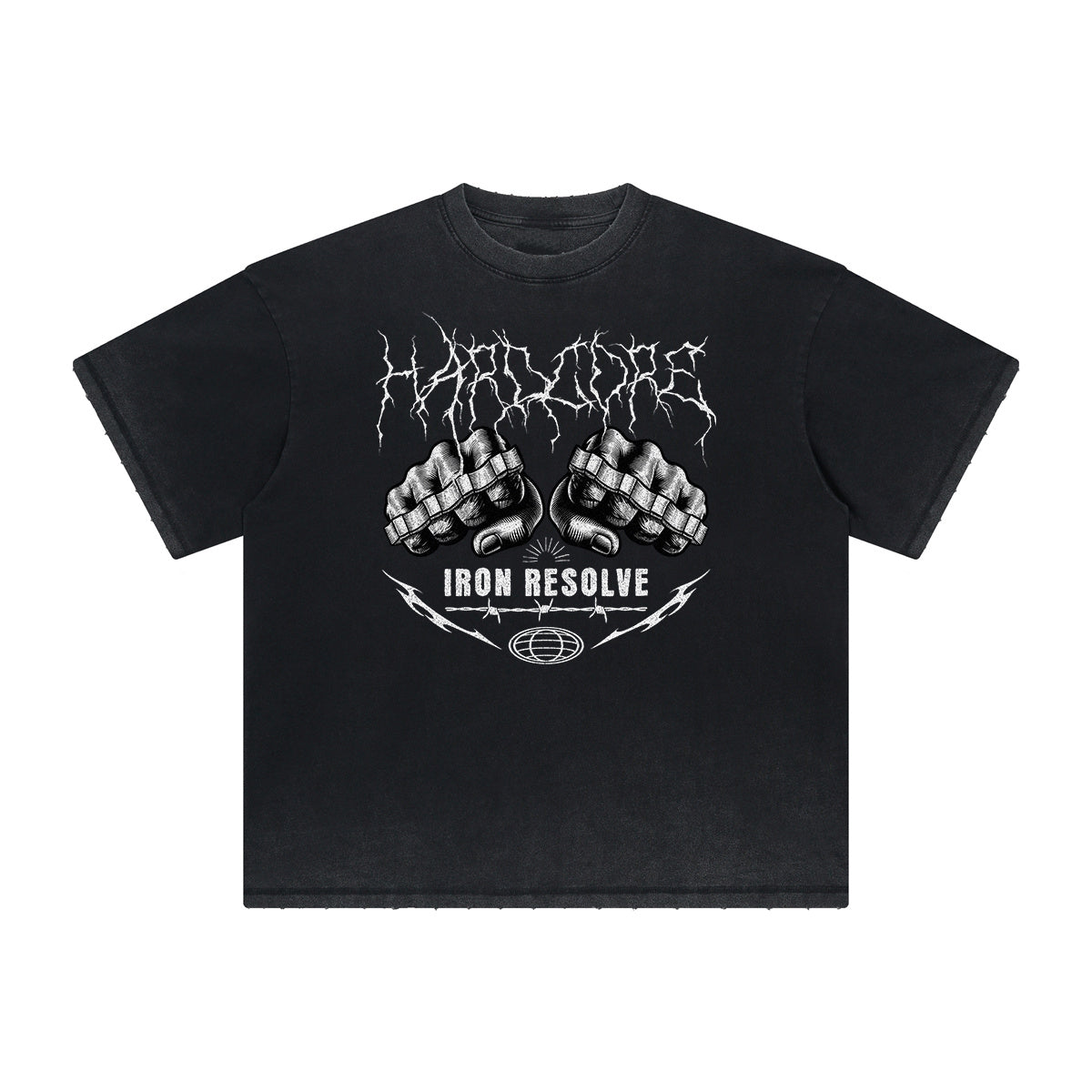 Thick Faded Gangster Style Graphic T Shirt