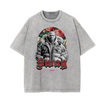 Washed Gangster Style Graphic Cotton Tee