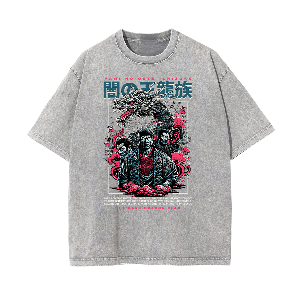 Washed Gangster Style Graphic Cotton Tee