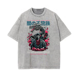 Washed Gangster Style Graphic Cotton Tee