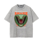 Washed Gangster Style Graphic Cotton Tee