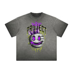 Vintage Frayed Graffiti Pattern Tee