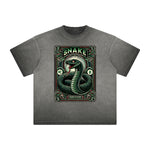 Vintage Frayed Chinese Zodiac Pattern Tee