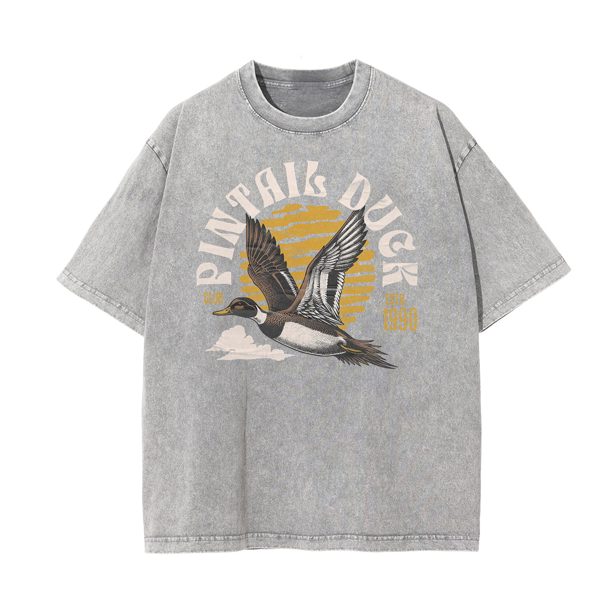 Camiseta con estampado retro revival lavado a la piedra