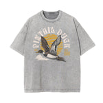 Camiseta con estampado retro revival lavado a la piedra