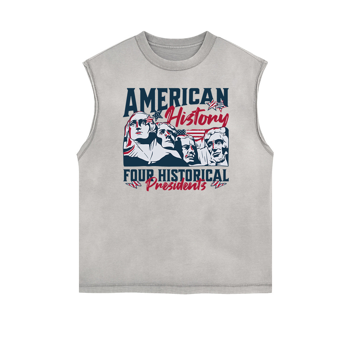 Camiseta sin mangas con estampado retro desgastado