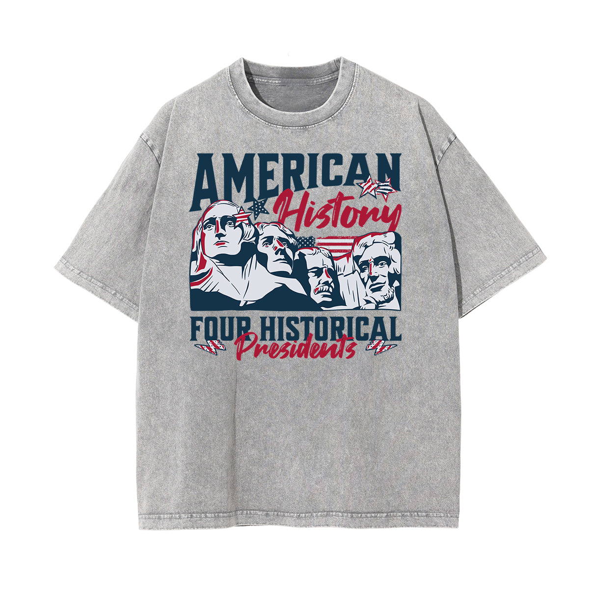 Camiseta con estampado retro revival lavado a la piedra