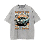 Camiseta con estampado retro revival lavado a la piedra