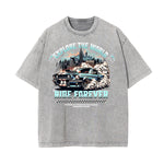 Camiseta con estampado retro revival lavado a la piedra