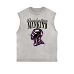 Camiseta sin mangas con estampado retro desgastado