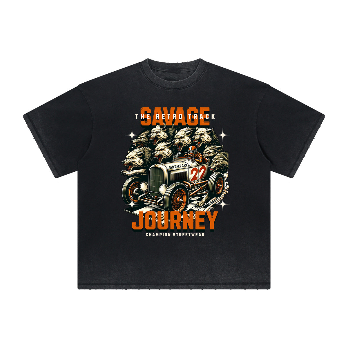 Vintage Frayed Retro Revival Pattern Tee