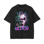 Camiseta de algodón con gráfico de arte abstracto lavado