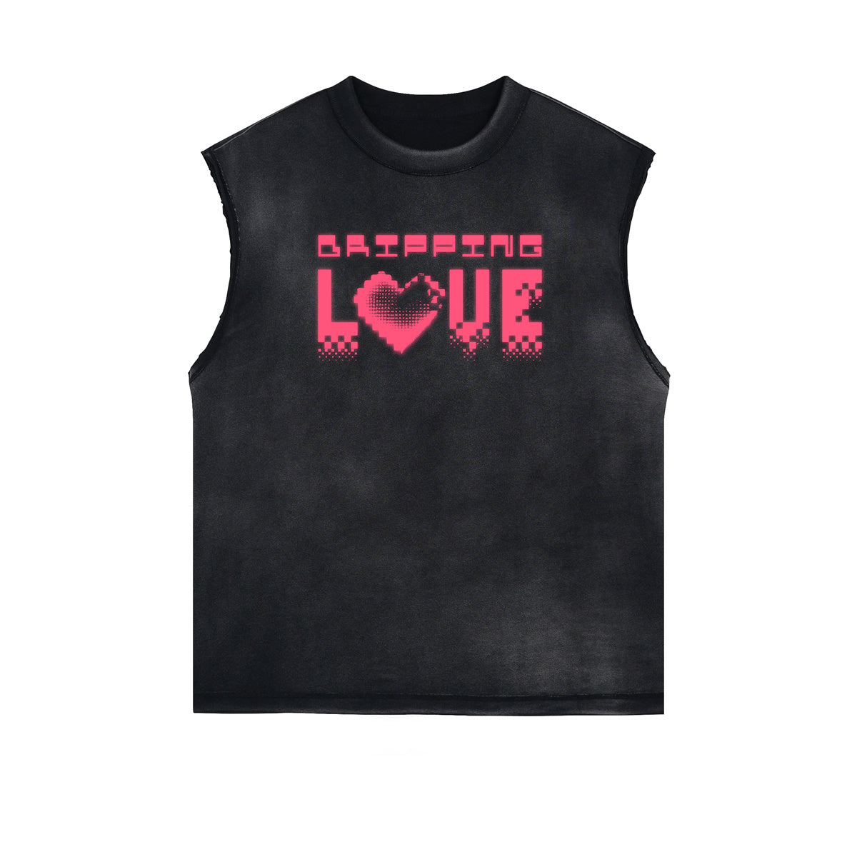 Camiseta sin mangas con gráfico de arte abstracto con bordes deshilachados