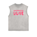 Camiseta sin mangas con estampado de arte abstracto desgastado