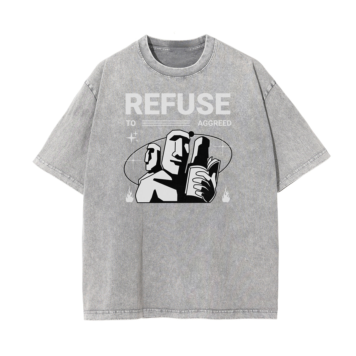 Stone Wash Abstract Art Pattern T Shirt