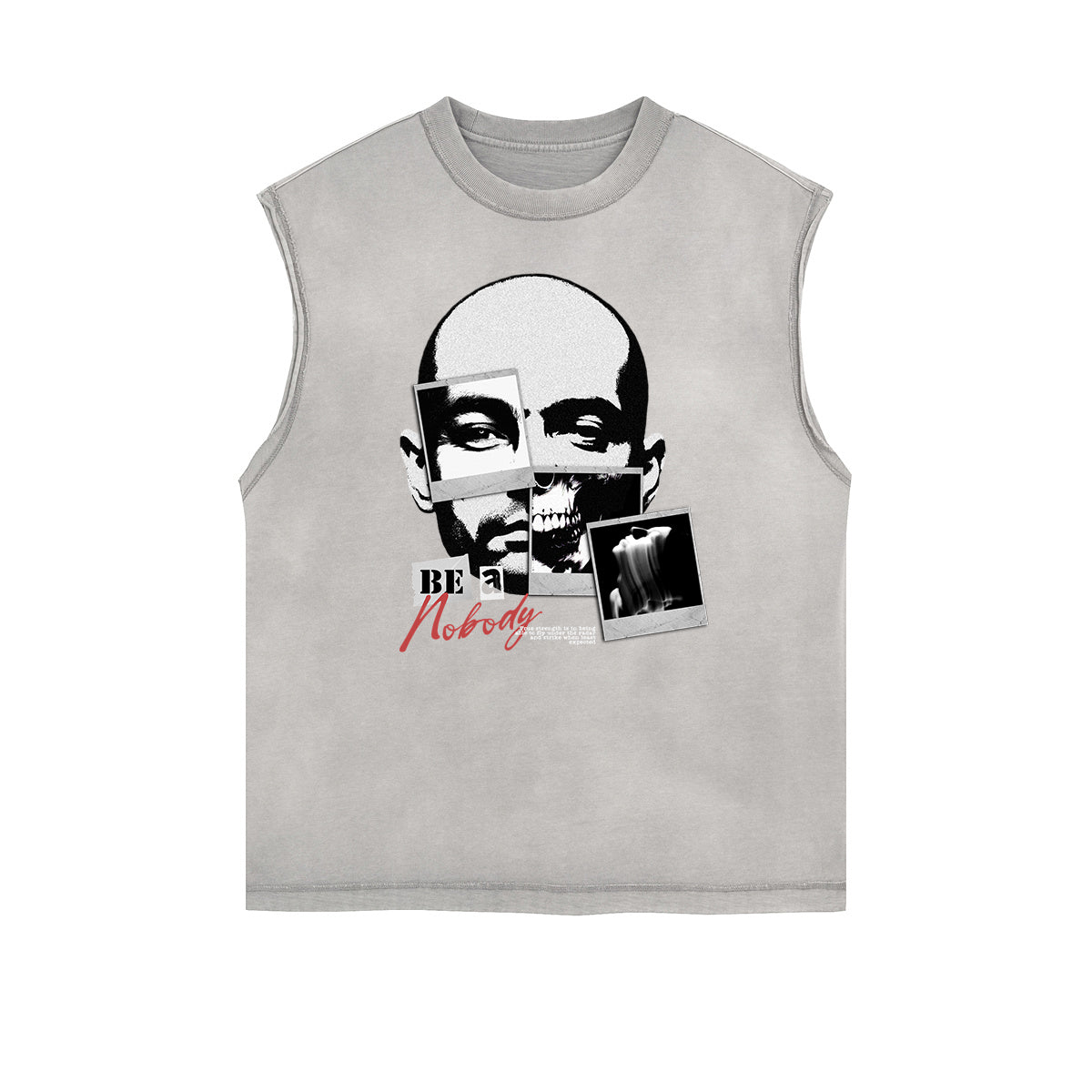 Camiseta sin mangas con estampado de arte abstracto desgastado