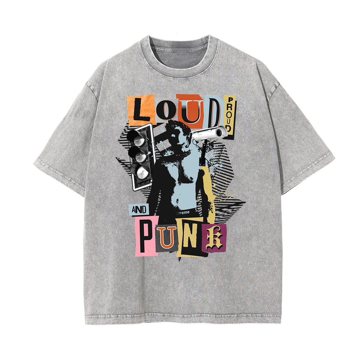 Stone Wash Abstract Art Pattern T Shirt