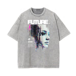 Stone Wash Abstract Art Pattern T Shirt