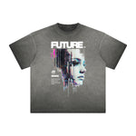 Vintage Frayed Abstract Art Pattern Tee