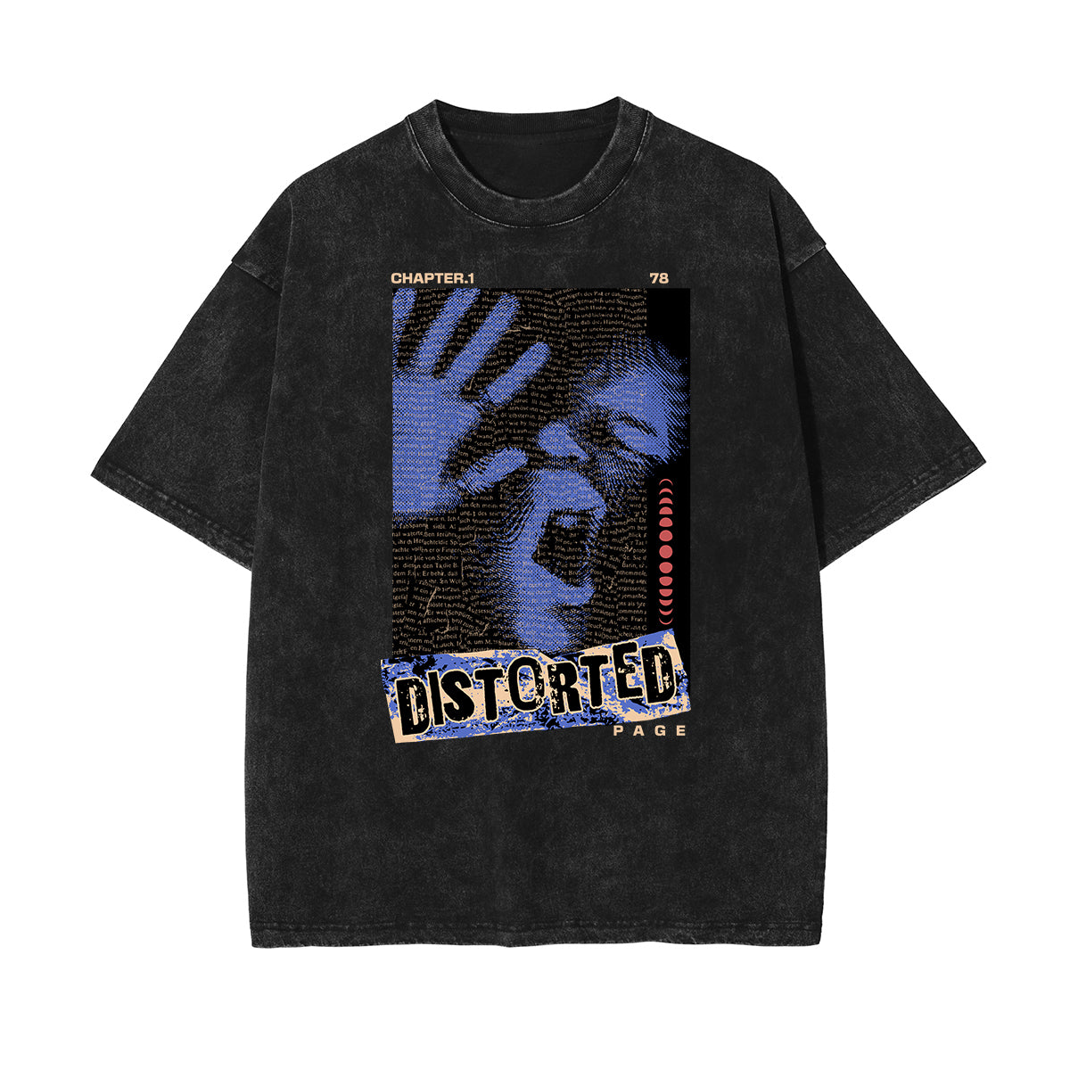 Camiseta de algodón con gráfico de arte abstracto lavado