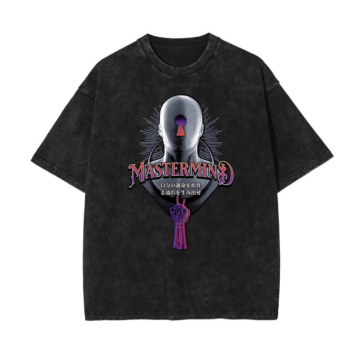 Camiseta de algodón con gráfico de arte abstracto lavado