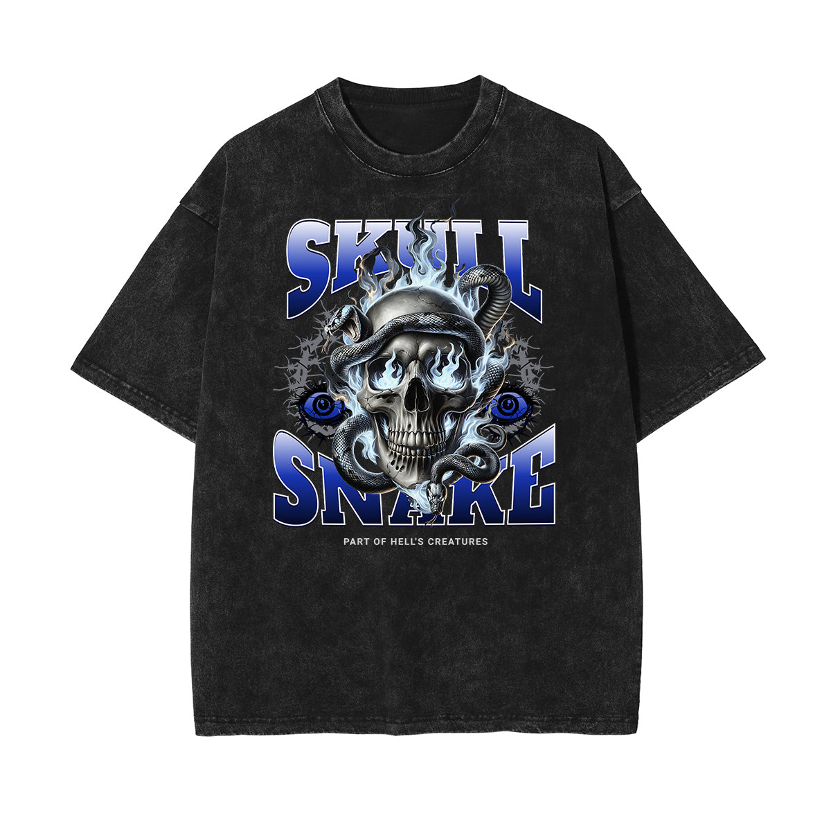 Camiseta de algodón con gráfico de serpiente lavada