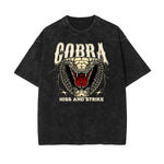Camiseta de algodón con gráfico de serpiente lavada