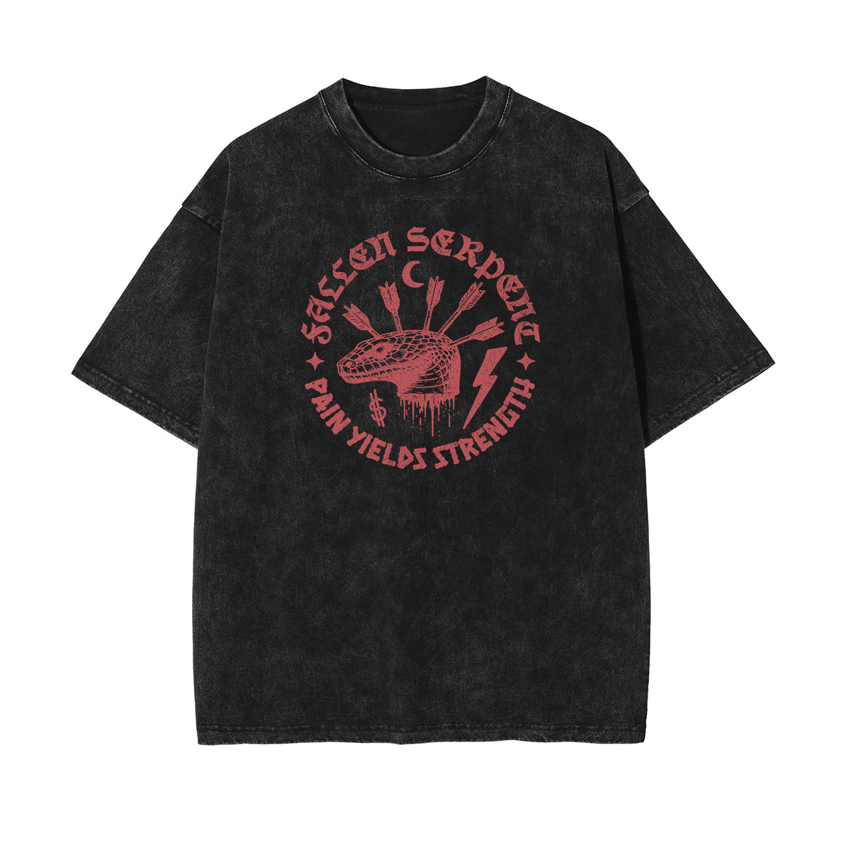 Camiseta de algodón con gráfico de serpiente lavada