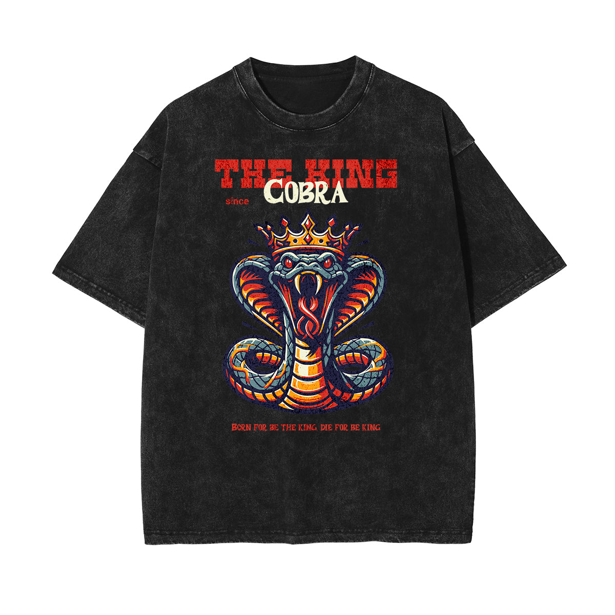 Camiseta de algodón con gráfico de serpiente lavada