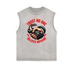 Camiseta sin mangas con estampado de serpiente desgastada