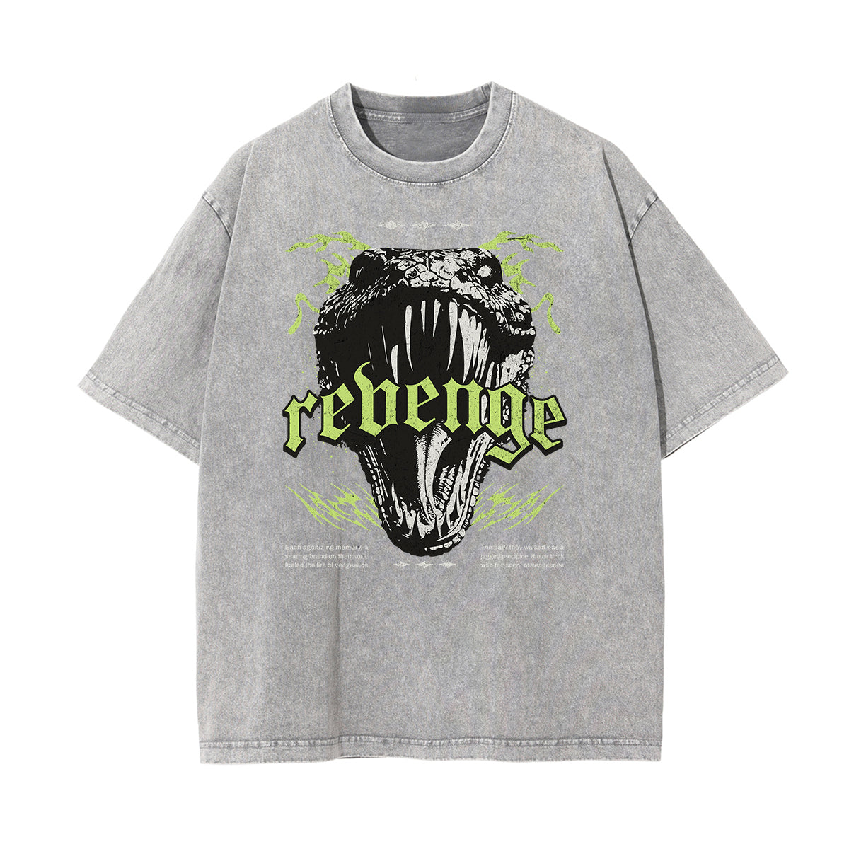 Camiseta con estampado de serpiente lavado a la piedra