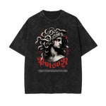 Camiseta de algodón con gráfico de serpiente lavada