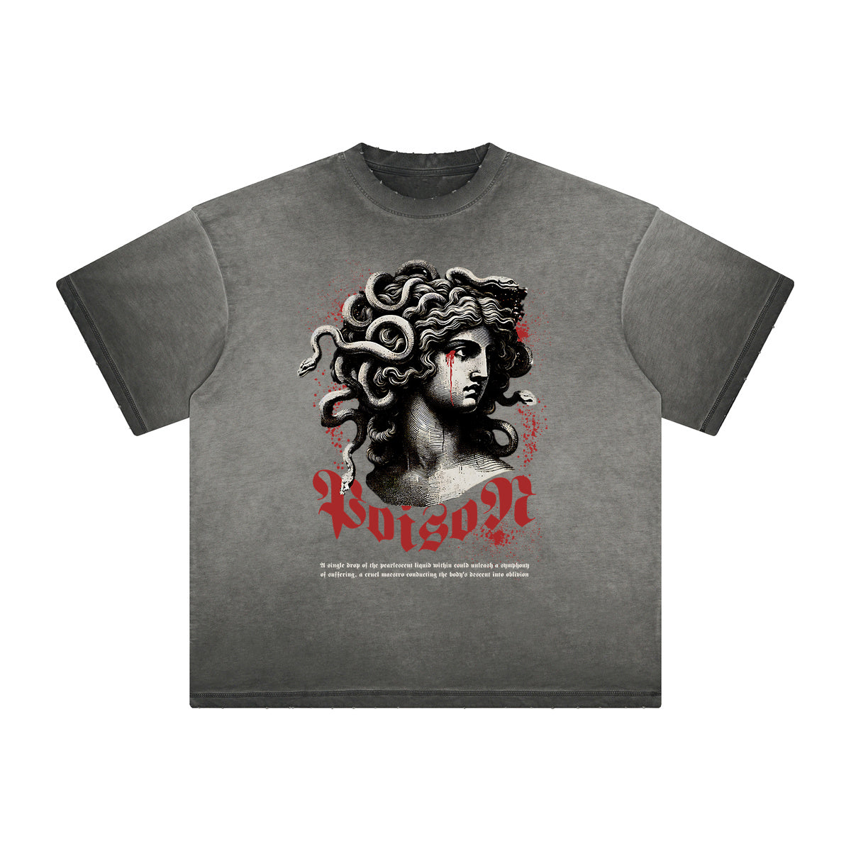 Thick Faded Snake Graphic T Shirt