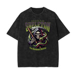 Camiseta de algodón con gráfico de serpiente lavada