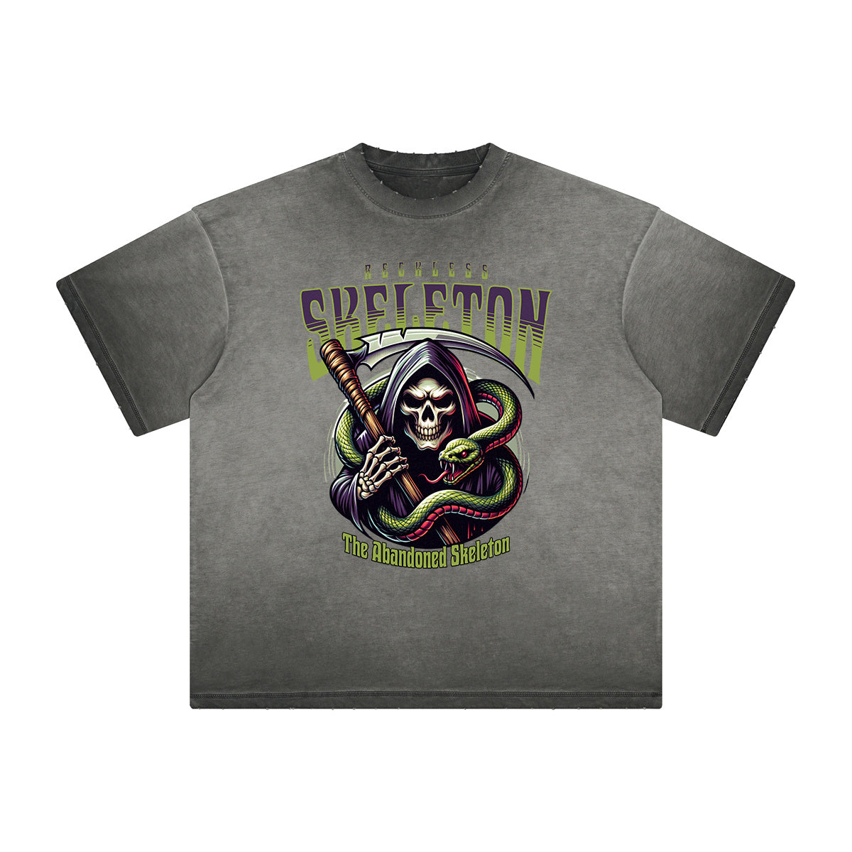 Thick Faded Snake Graphic T Shirt