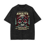 Camiseta de algodón con gráfico de serpiente lavada